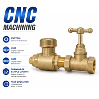 Vanne à aiguille en laiton usinée CNC sur mesure, raccord à compression, poignée en T, adaptateur de contrôle de débit d'eau, d'air et de gaz, OEM ODM