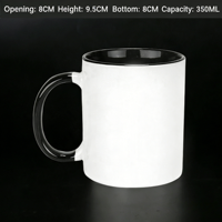 Mug en céramique avec intérieur coloré, personnalisable avec logo/photo, idéal pour la rentrée scolaire, cadeau publicitaire
