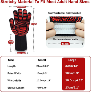 CE 인증 실리콘 내열 가죽 장갑, 요리 베이킹 그릴 및 BBQ용 고온 방지, 도트 및 프린트 맞춤 제작 - Product Image 3