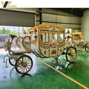 Fabricant de chariots de luxe en or blanc royal, chariots tirés par des chevaux, carrosse de mariage, calèche de la famille impériale - Product Image 6