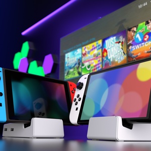 ชุดเปลี่ยนเคส EXtremeRate White AiryDocky DIY สำหรับ Nintendo Switch และแท่นวาง Switch OLED - Product Image 6