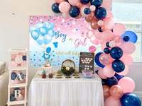 Backdrop Pengungkapan Jenis Kelamin Bayi Laki-laki Perempuan, Spanduk Ramah Lingkungan dari Kain Polyester 100D, untuk Sekolah, Natal, dan Baby Shower