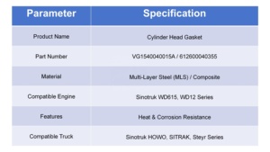 <span class=keywords><strong>Junta</strong></span> de Culata de Cilindro de Motor 612600040355 VG1540040015A para Sinotruk HOWO Weichai WD10 WD615 WD12, Piezas de Reparación de Sellado de Motor M - Product Image 6