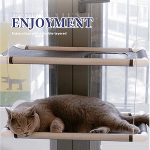 Çevre dostu çift katmanlı kedi hamak ile katı desen balkon penceresi asılı sepet vantuz kedi yatak yuva tırmanma çerçeve - Product Image 3