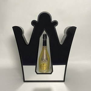 Type <b>Light</b> <b>Led</b> Illuminated <b>Bar</b> Stand Ace Of Spades Shape Mirrored Yellow <b>Light</b> Wine Rack For Party Modern Design - Product Image 4