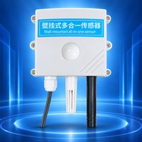Sonde de Qualité de l'Air Murale 4-en-1 pour Agriculture Intelligente : CO2, Humidité, Température, Lumière pour Serre