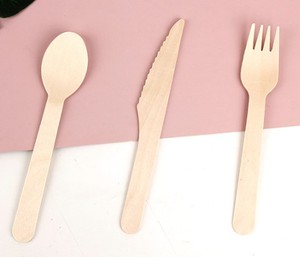 Cuillères jetables, cuillères en bois à long manche, couteaux en bois, fourchettes et cuillères, cuillères à dessert, à gâteau et à glace, biodégradables - Product Image 1