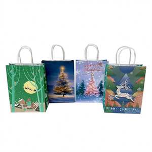 Sac en papier à thème de Noël KUAIMA 16*8*22cm, sac d'emballage avec son propre logo, sacs de Noël pour cadeaux - Product Image 4