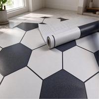 Prix d'usine – Tapis antidérapant amovible en vinyle PVC 3D noir et blanc, imperméable, pour salon et chambre
