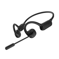 Écouteurs sans fil à prix d'usine avec microphone externe, casque téléphonique supra-auriculaire à conduction osseuse avec micro