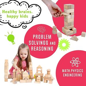 Tự Nhiên Bằng Gỗ Khối 14 Hình Dạng Khác Nhau Bằng Gỗ Khối Cho Trẻ Em Ngăn Xếp Và Tạo Ra Bằng Gỗ Khối Đồ Chơi - Product Image 6