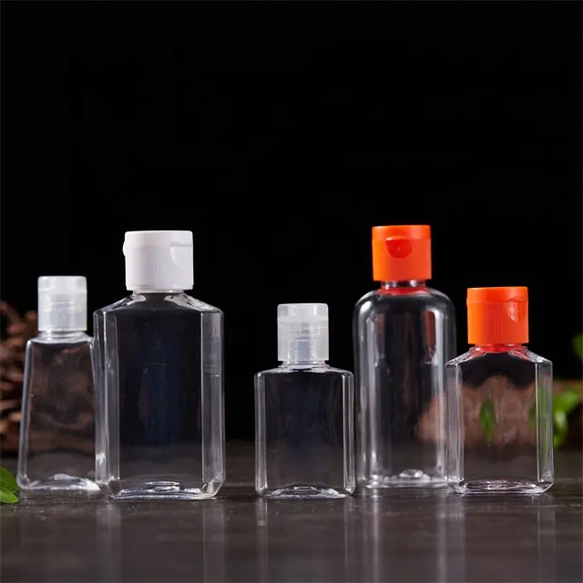 30ml küçük pet plastik seyahat t şekli el temizleyici jel şişesi ile flip top toptan