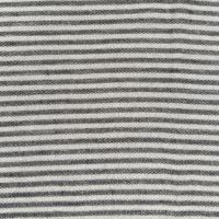 Tissu en molleton rayé R/T/SPX, gris et blanc, tricoté respirant à rayures horizontales pour sweats à capuche, sweat-shirts et vêtements décontractés