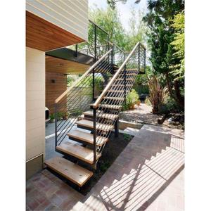 Vente flash : <span class=keywords><strong>Escalier</strong></span> extérieur moderne personnalisé, design préfabriqué, <span class=keywords><strong>escalier</strong></span> en acier extérieur avec <span class=keywords><strong>marches</strong></span> en bois - Product Image 4