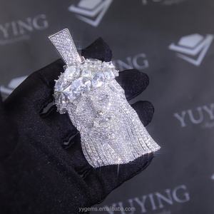 Custom 925 <b>Silver</b> Moissanite Iced Out Jesus Pendant <b>Silver</b> Plated Hip Hop Jewelry Moissanite <b>Diamond</b> <b>Necklace</b> Jesus Pendant - Product Image 5
