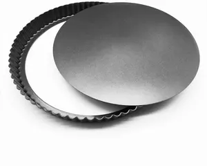 Nonstick Carbon Steel ROUND CAKE PAN Removable Loose Bottom Baking Pie Tart Quiche Pan