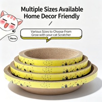 Grattoir pour chat rond multi-tailles en carton ondulé, lit et jouet pour chat, pour chatons et chats adultes, pour le nettoyage des griffes et le soulagement du stress