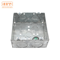 Boîte de jonction carrée en acier galvanisé de 4-11/16 po, profondeur 2-1/8 po, boîte de sortie électrique soudée avec vis de terre