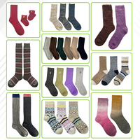 Chaussettes d'hiver pour femmes en laine douce tricotée de haute qualité, respirantes, confortables, épaisses, décontractées, avec logo personnalisé, en laine et élasthanne