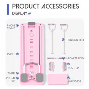 Set di Attrezzi per <span class=keywords><strong>Pilates</strong></span> Pieghevole Multifunzione per Casa con Timer, Attrezzatura per Esercizi Addominali e Rullo per Addominali - Product Image 1