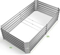 Bacs de plantation surélevés en métal Land Guard 8x4x15 pieds, galvanisés, résistants à la rouille, durables, pour légumes, fruits et fleurs en extérieur