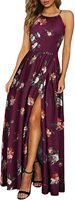 Robes décontractées pour femmes avec évider femmes sans manches longueur au sol robes décontractées dames Empire Floral robes décontractées avec Pri