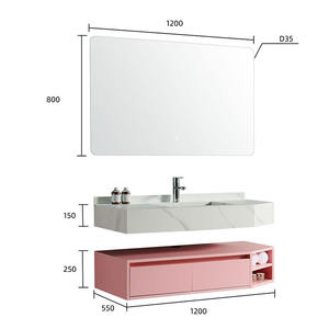 Estilo japonés de lujo de entrada Rock Board integrado lavabo <span class=keywords><strong>baño</strong></span> gabinete inodoro fregadero combinación de lavabo tocador - Product Image 4