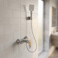 Robinet mural chromé, mitigeur eau chaude et froide, ensemble de douche pour salle de bain