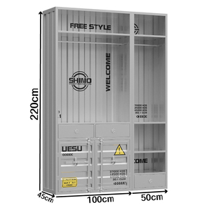 Prácticos muebles para <span class=keywords><strong>el</strong></span> hogar y <span class=keywords><strong>el</strong></span> Hotel, armarios <span class=keywords><strong>de</strong></span> almacenamiento <span class=keywords><strong>de</strong></span> hierro industriales creativos con <span class=keywords><strong>red</strong></span> roja Simple para almacenamiento <span class=keywords><strong>de</strong></span> ropa <span class=keywords><strong>de</strong></span> armario - Product Image 6