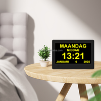 Horloge numérique professionnelle avec grand écran, alarme, rappels médicaux, affichage à intensité variable, horloge pour la démence et l'Alzheimer, télécommande
