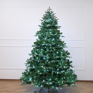 Banana Leaf PE & PVC Mixed Automatic Christmas <b>Tree</b> with Low-Voltage LED Lights, Ideal for Mall, Hotel & Living Room Decoration - Product Image 1