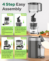 Automatische slowjuicer, sapcentrifuge, sinaasappelpers, groente- en fruitpers, koudgeperste slowjuicer