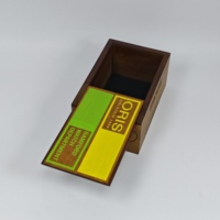 Boîte coulissante en bois rétro avec doublure intérieure en velours doux, logo personnalisé pour l'affichage des montres et l'emballage de cadeaux de luxe
