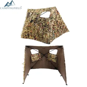 Faltbares Camouflage Hunting Panel Ground Blind Zelt mit 3D-Blatt