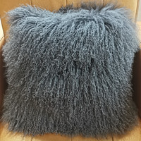 Luxe décoratif en peau de mouton fourrure jeter taie d'oreiller Tibet agneau fourrure housse de coussin pour canapé canapé chambre