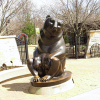 Sculpture D&Z, grande statue d'animaux en cuivre noir en plein air, sculpture en bronze d'ours grizzly