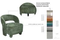 Fauteuil d'appoint moderne en tissu style nordique CARLFORD avec accoudoirs pour hôtel, chambre, appartement, salon