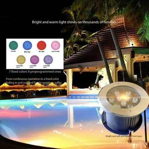 Projecteur LED extérieur encastré RGB en <span class=keywords><strong>acier</strong></span> inoxydable Jinde ALS-35 1W, idéal pour <span class=keywords><strong>piscine</strong></span> et jardin - Vente Flash - Product Image 3