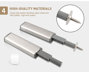 Matériau ouvert muet amortisseur à <span class=keywords><strong>fermeture</strong></span> en douceur tiroir en alliage d'aluminium Push Touch ABS plastique porte armoire loquet magnétique fermetures - Product Image 4