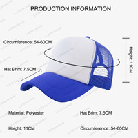 Vente Flash Casquettes Trucker en Mousse Maille Bicolore avec Logo Brodé Personnalisé, Visière Courbe, 5 Panneaux, en Polyester/Coton