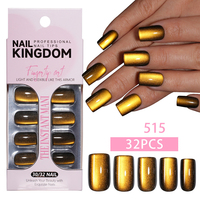 BIN Vente en gros 30 pièces Nouveaux faux ongles à presser effet œil de chat, courts, carrés, forme amande, en gel souple, pour nail art