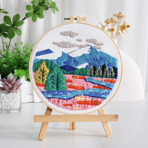 Paysage DIY Points <span class=keywords><strong>De</strong></span> <span class=keywords><strong>Broderie</strong></span> <span class=keywords><strong>Point</strong></span> <span class=keywords><strong>De</strong></span> <span class=keywords><strong>Croix</strong></span> Kits avec Fleur Estampée Motifs Kit <span class=keywords><strong>De</strong></span> <span class=keywords><strong>Broderie</strong></span> pour Débutants Adultes - Product Image 6