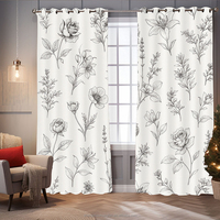 Rideaux occultants floraux, imprimé de fleurs colorées bohèmes, décorations à œillets, rideaux occultants pour fenêtres, ensemble de 2 panneaux pour chambre à coucher, salon