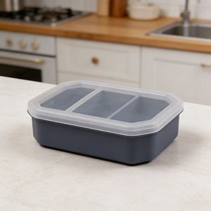 กล่องใส่อาหารสำหรับเข้าไมโครเวฟ ตู้เย็น ปลอดภัย พร้อมฝาปิดซิลิโคน กล่องเก็บอาหารซิลิโคน กล่องข้าวกลางวันเด็ก - Product Image 3