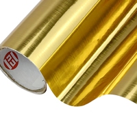 Rouleau de vinyle auto-adhésif métallique PET personnalisé, imperméable, or et argent, film décoratif pour traceur