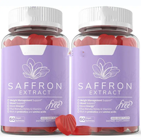 Gommes au safran Stress Soutien du sommeil Supplément d'humeur calme Pensée positive Extrait de safran Gummy