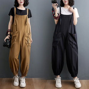 Summer Sleeveless One Piece <strong>Jumpsuit</strong> Women <strong>Baggy</strong> Suspender Trouser Overall Fashion Cargo Harem <strong>Jumpsuit</strong> - Product Image 3