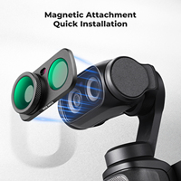 K&F CONCEPT FI061 Kit de 3 objectifs grand angle magnétiques noirs avec filtre de diffusion 1/4 anti-pollution lumineuse pour Insta360 Luna Ultra