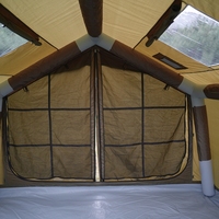 Tentes de camping gonflables de luxe portables 4 saisons, 8 mètres carrés, en Oxford 420D imperméable avec colonnes d'air en PVC, couleur kaki, vente en gros