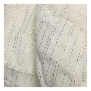 Material de Chifón Lurex con Hilo Metálico Blanco y Dorado, Ecológico y Ligero, para Vestidos de Noche y Trajes de Gala, Venta al Por Mayor - Product Image 2